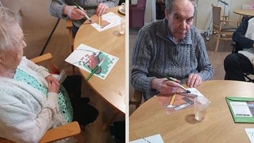 Arbroath care home Residents enjoy relaxing painting morning